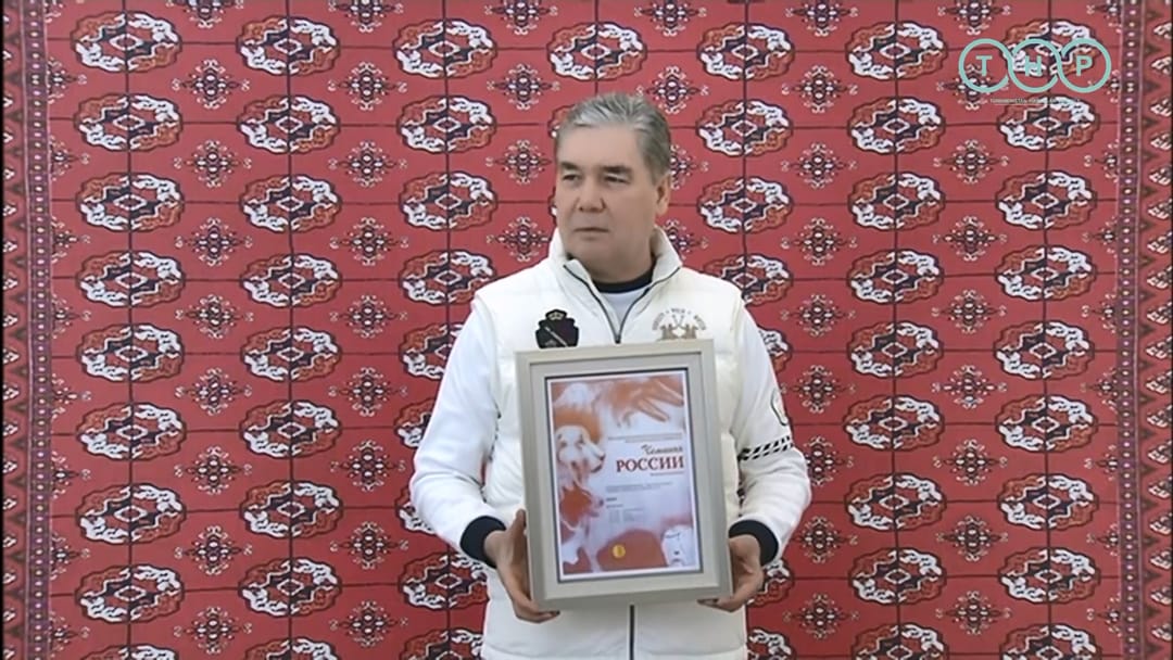 The National Leader of the Turkmen people presented Akdosta certificates to the vice-president of the Turkmen Alabay association