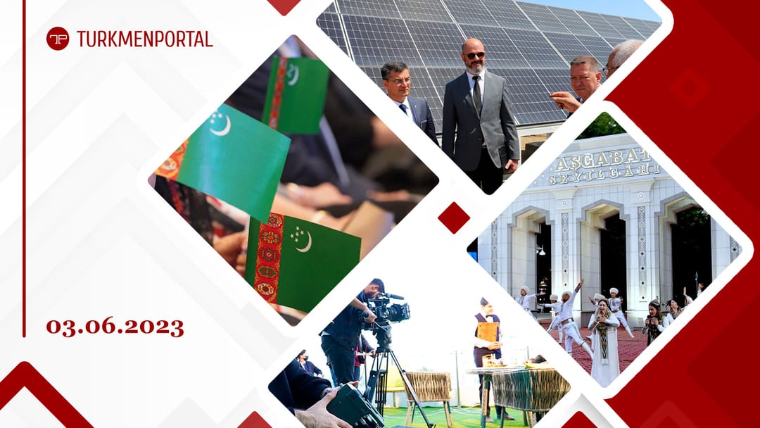 Türkmenistanda metan zyňyndy gazlaryny azaltmak boýunça pudagara topar döredildi, Aşgabatda Rus diliniň güni we Puşkiniň doglan güni belleniler, Awazada Gün elektrik stansiýasy ulanmaga berildi we beýleki habarlar 