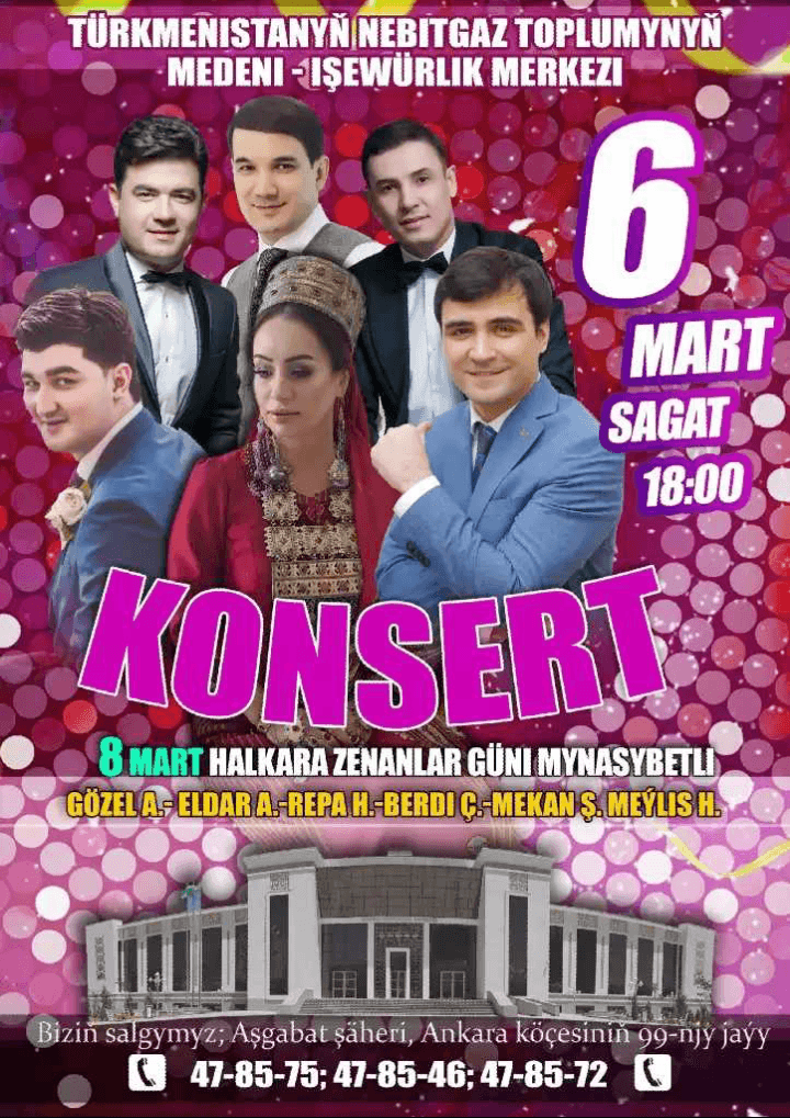 Ashgabat to host concert dedicated to International Women's Day