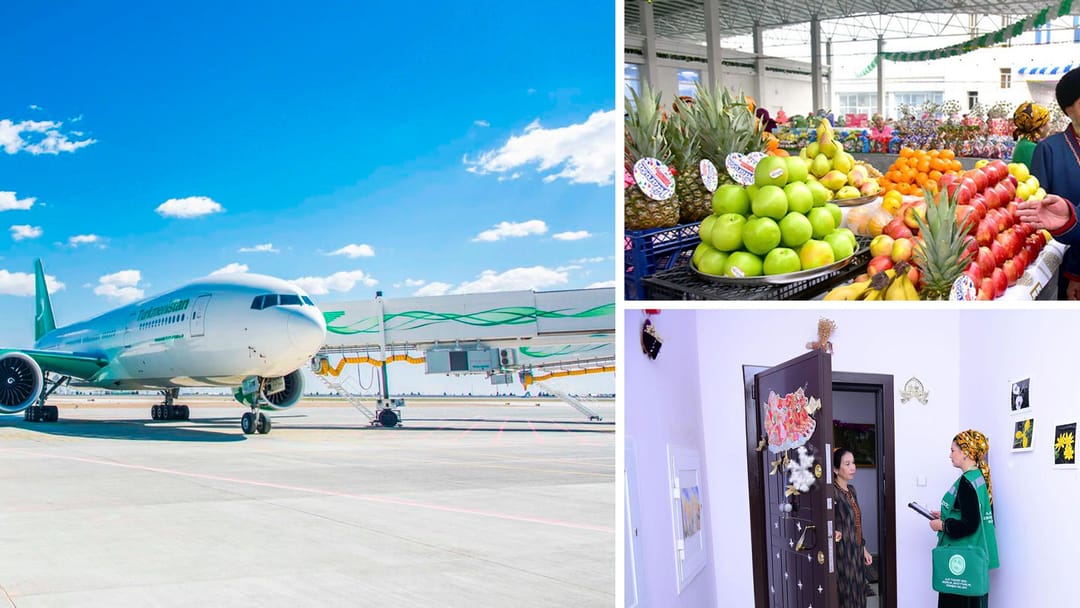 “Turkmen Airlines” resumed regular flights from Ashgabat to Abu Dhabi, the census of the population of Turkmenistan was completed, the Central market opened in Turkmenabat