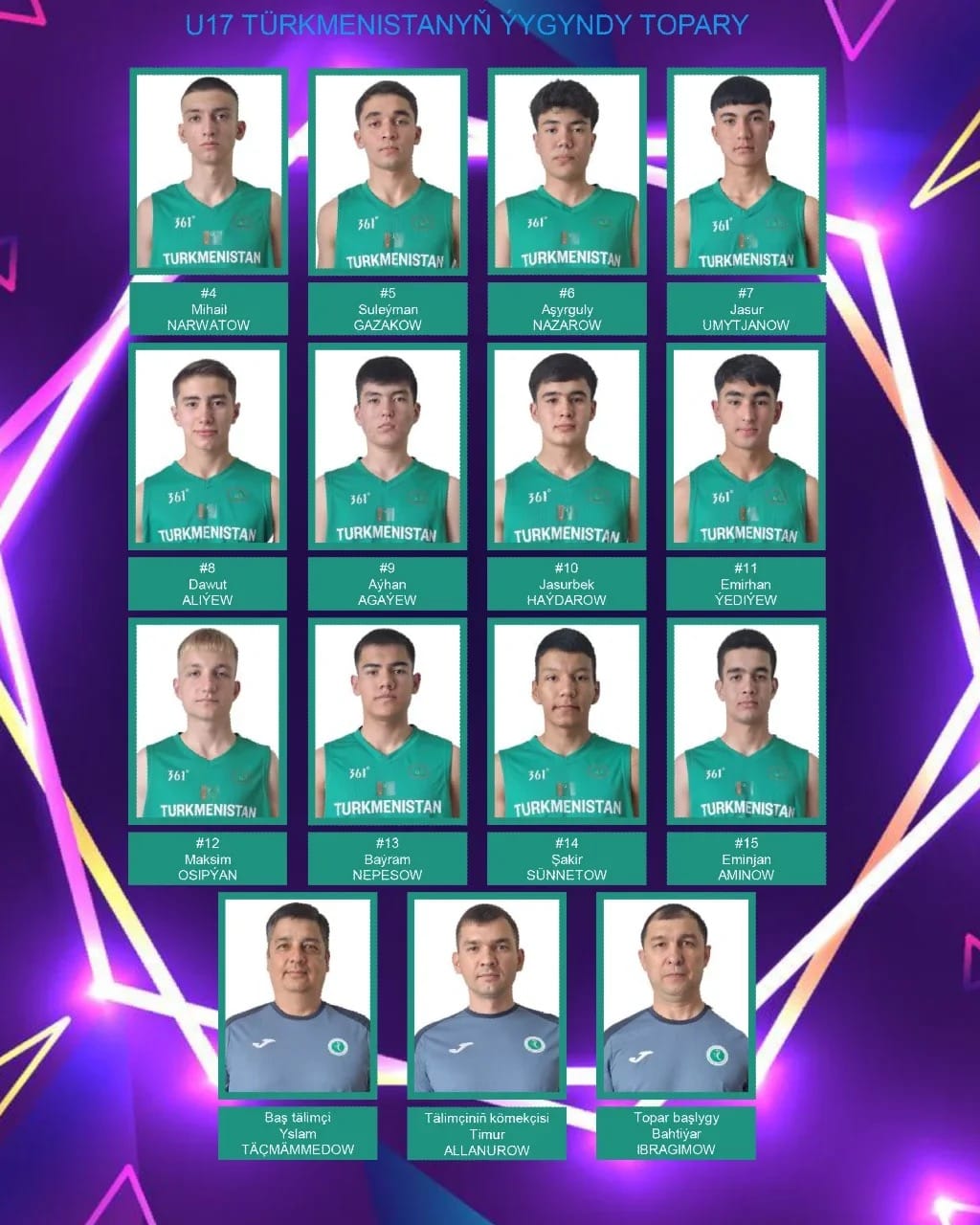 Юношеская сборная Туркменистана по баскетболу завоевала бронзу на турнире в Узбекистане