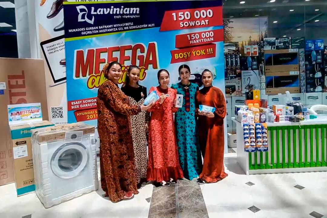 В Ашхабаде продолжается розыгрыш автомобиля среди покупателей влажных салфеток Laviniam
