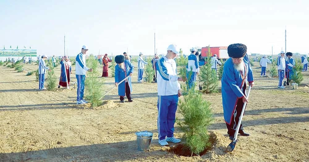 В Туркменистане стартовала осенняя акция по посадке деревьев
