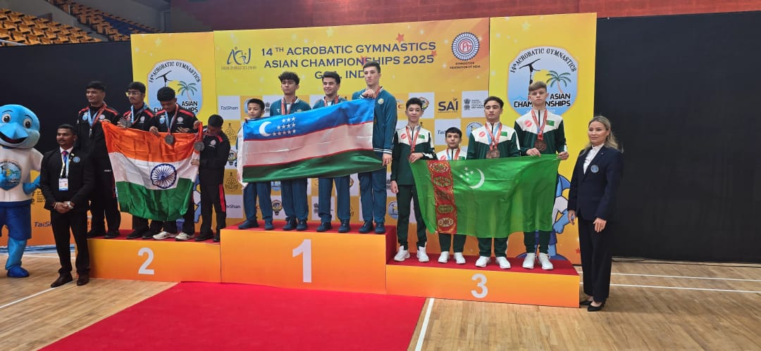 Туркменские акробаты завоевали 3 бронзовые медали на чемпионате Азии в Индии