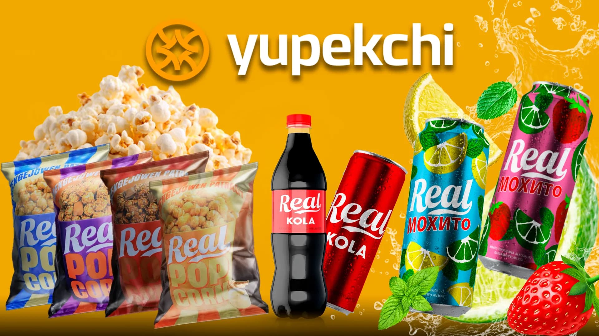 "YUPEKCHI" REAL COLA, REAL MOHITO, REAL POPCORN