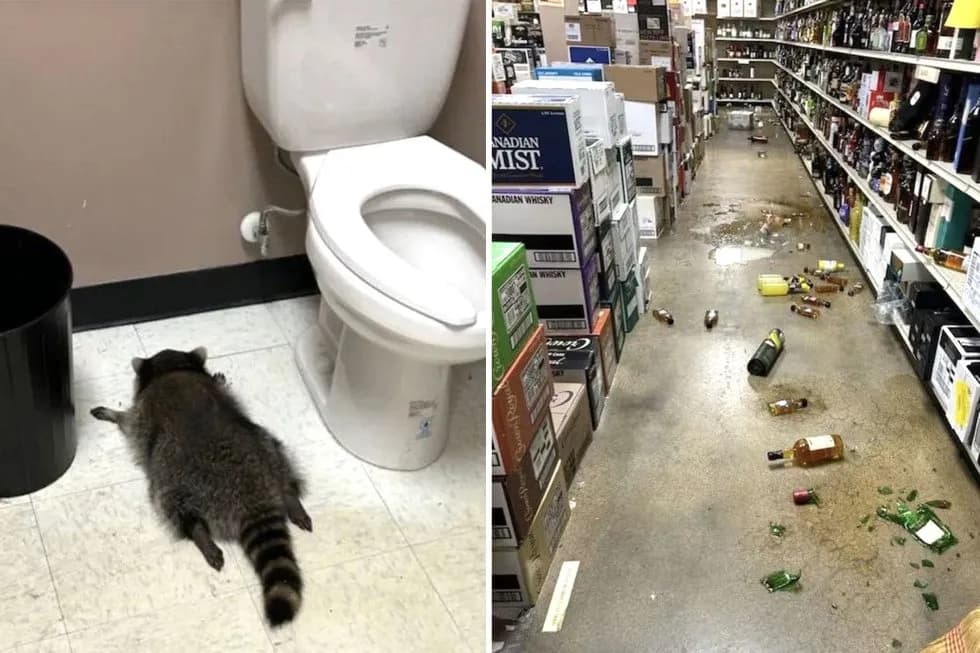 Serhoş ýenot Wirjiniýada çakyr dükanyny ýykyp-ýumurdy