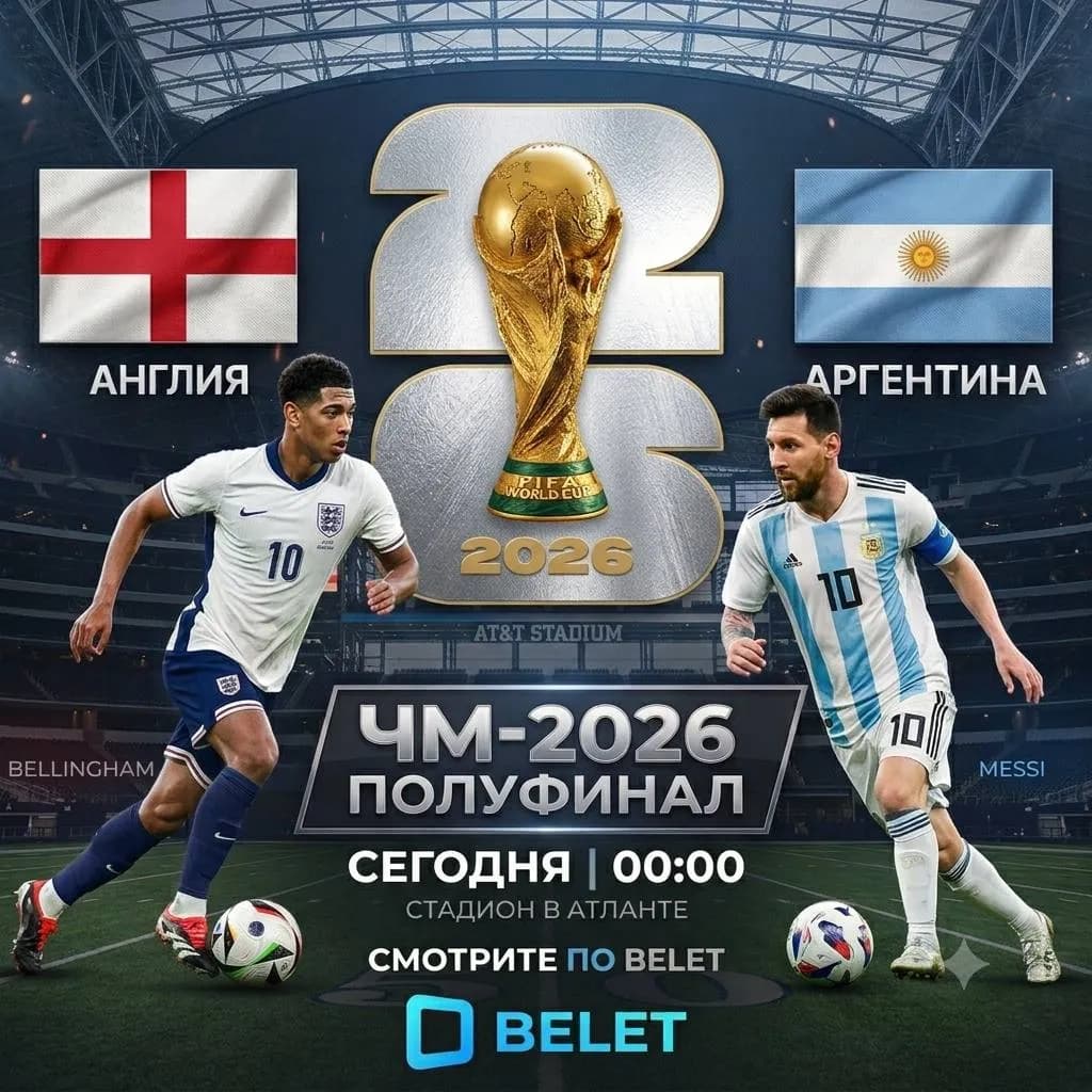 Belet покажет в прямом эфире полуфинал ЧМ-2026 Англия – Аргентина