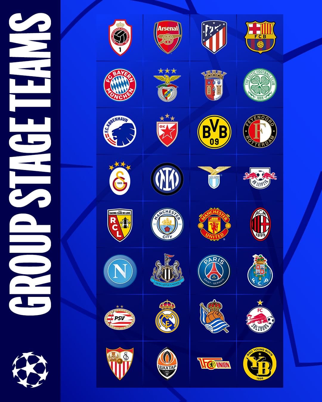 All participants in the group stage of the Champions League-2023/24 have been determined