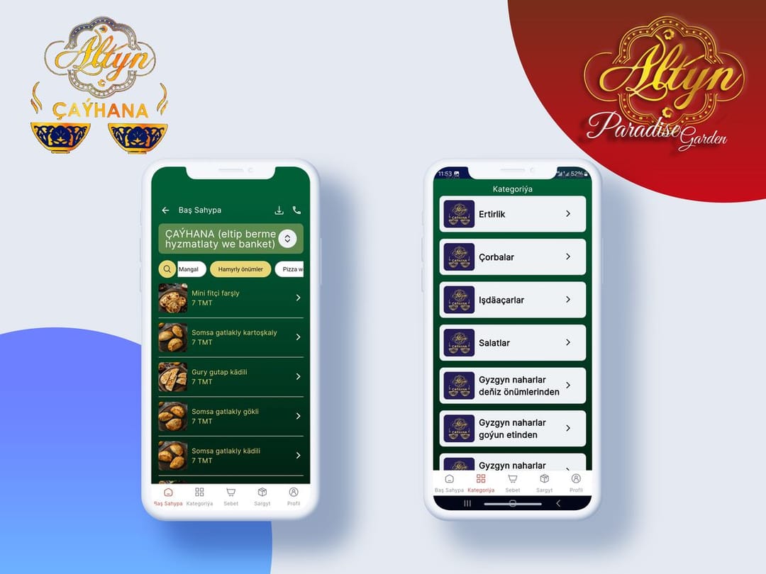 Ресторан Altyn Çaýhana запустил собственное мобильное приложение для заказа блюд