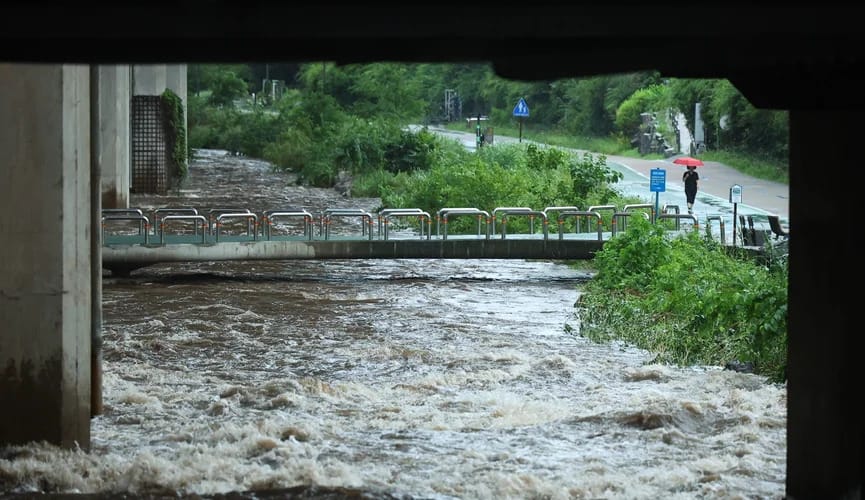 Муссонные ливни парализовали Южную Корею и Пакистан