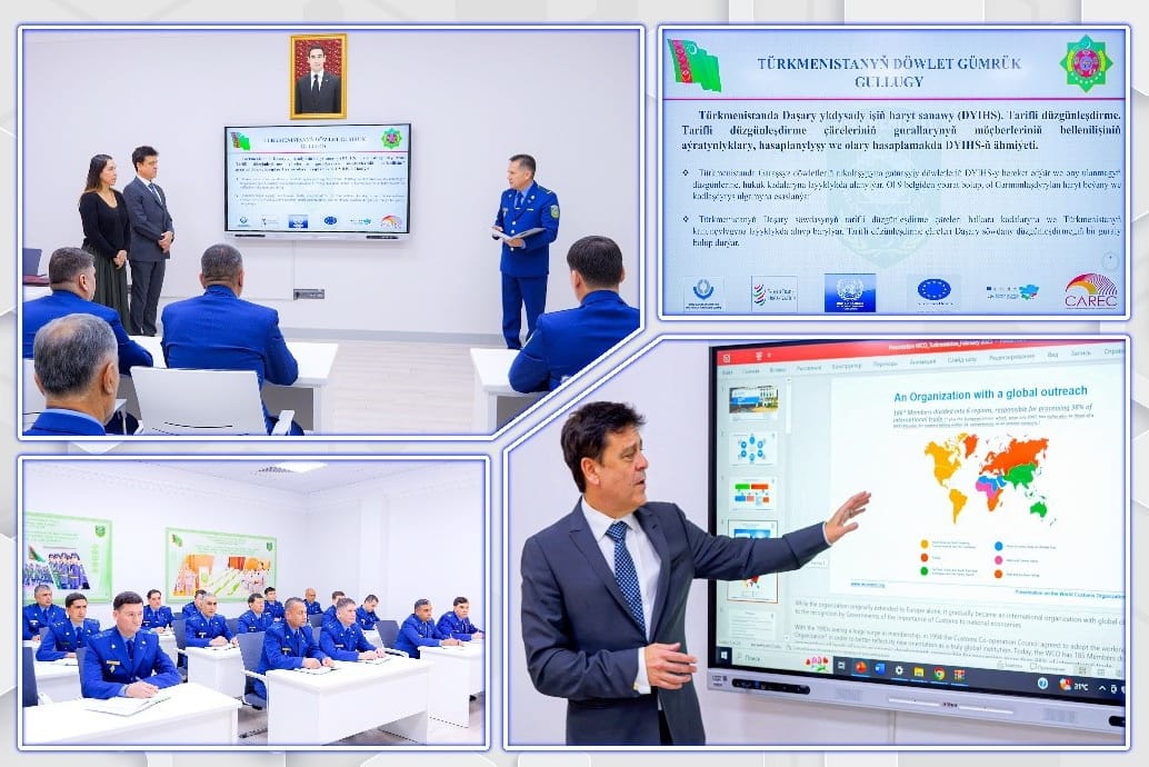 Türkmenistanyň gümrük gullugynyň işgärleri harytlaryň klassifikasiýa ulgamyny öwrenýärler