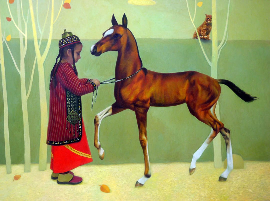 В академии художеств открыта конкурсная выставка к Дню туркменского скакуна