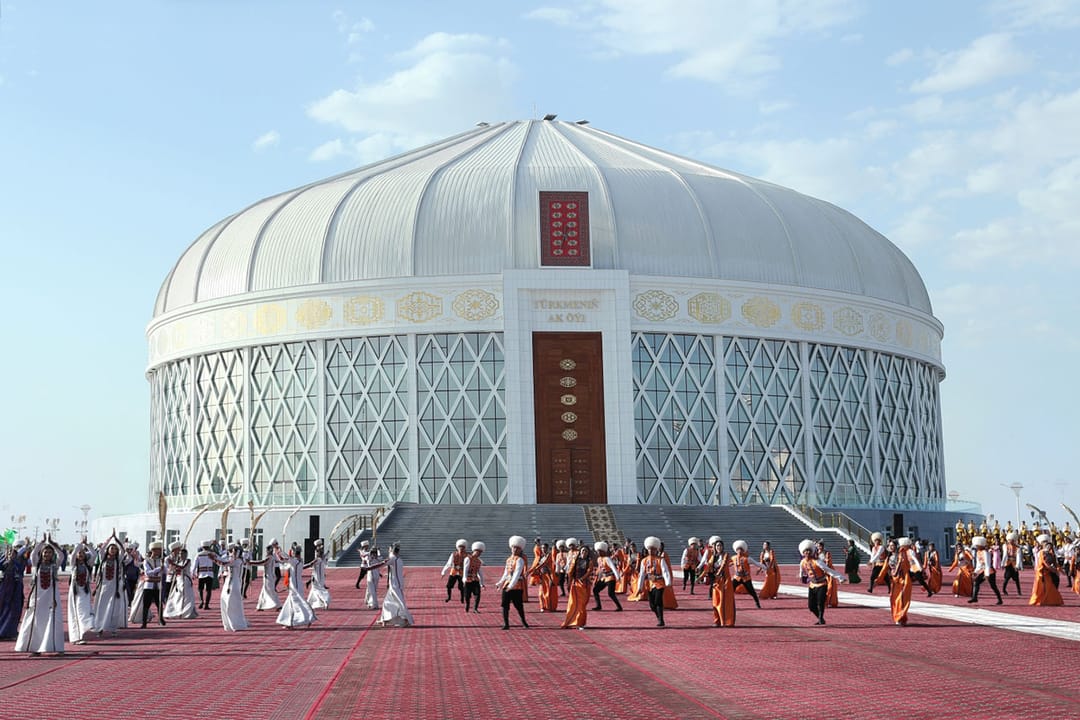 President of Turkmenistan opened a giant white yurt in Lebap