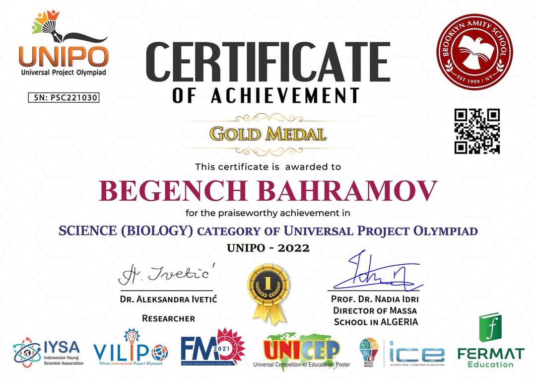 Turkmenistan took 9 prizes at the International Online Olympiad UNIPO-2022