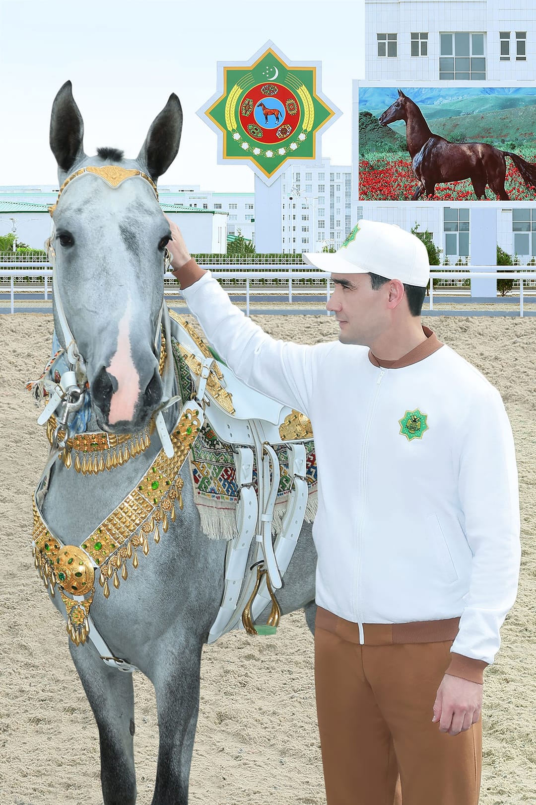 Президенту Туркменистана подарили восемь элитных скакунов