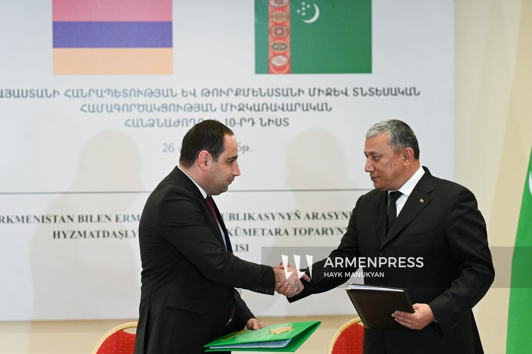 Ýerewanda Ykdysady hyzmatdaşlyk boýunça hökümetara türkmen-ermeni toparynyň mejlisi geçirildi