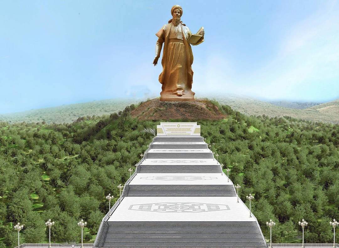 A 60-meter monument to Mahtumkuli Fragi is being erected not far from the Health Path in Ashgabat