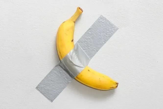 A banana taped to a wall sold for 6,2 million USD