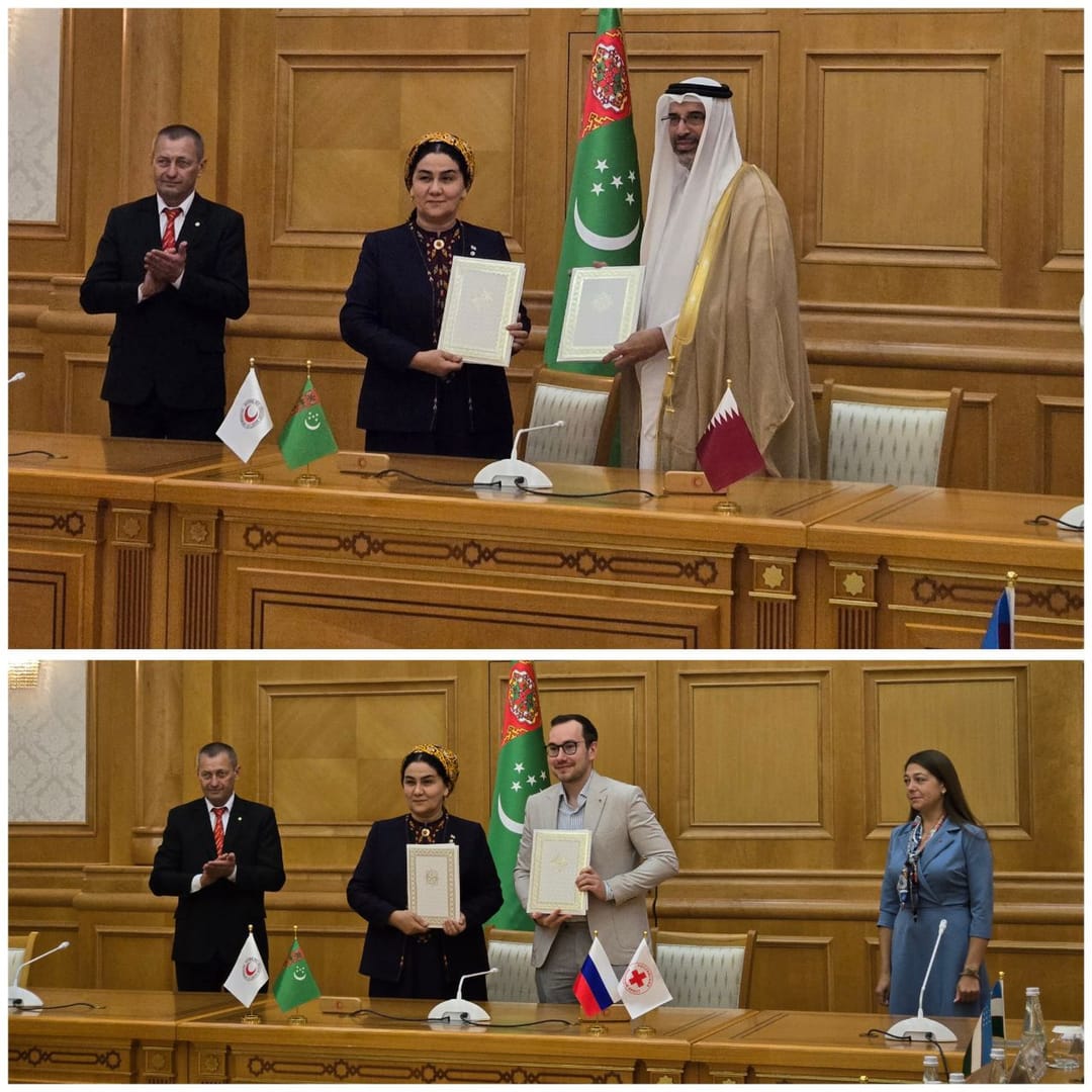 Красный Полумесяц Туркменистана подписал меморандумы с КК России и КП Катара