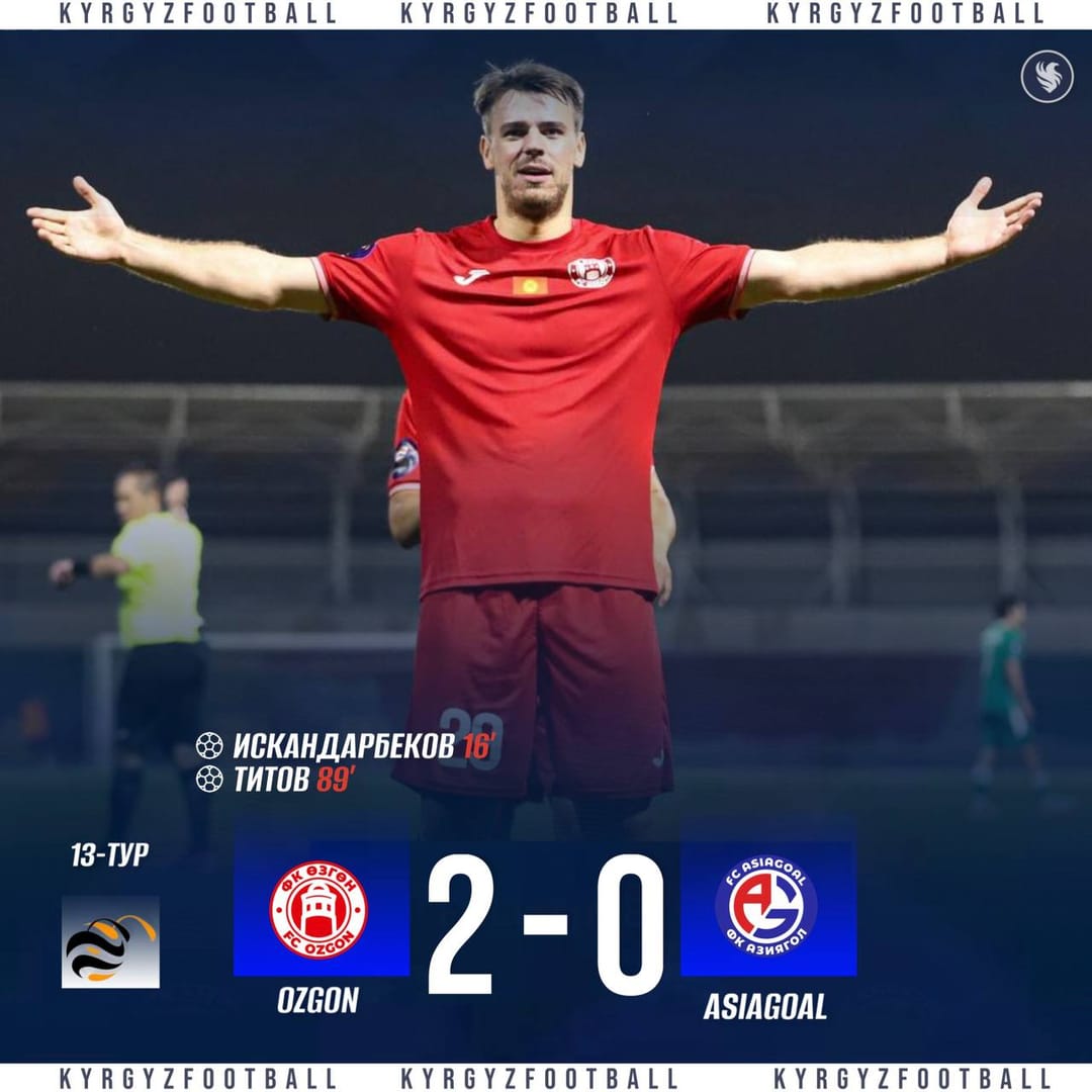 Гол Титова помог «Узгену» одержать победу над «Азиягол» в чемпионате Кыргызстана