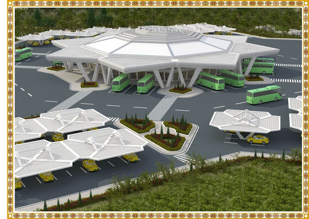 В Балканабате и других велаятских центрах страны продолжается строительство современных автотерминалов