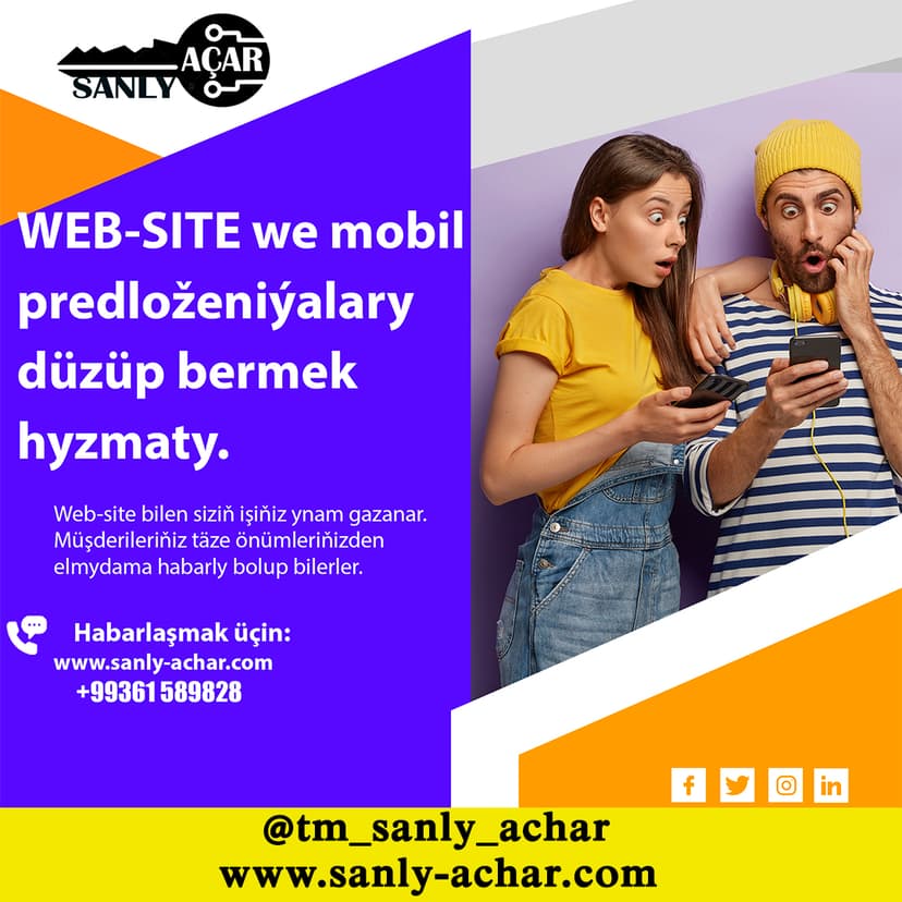 Web site ,mobil ios we android preloženiýalar düzüp bermek hyzmaty.