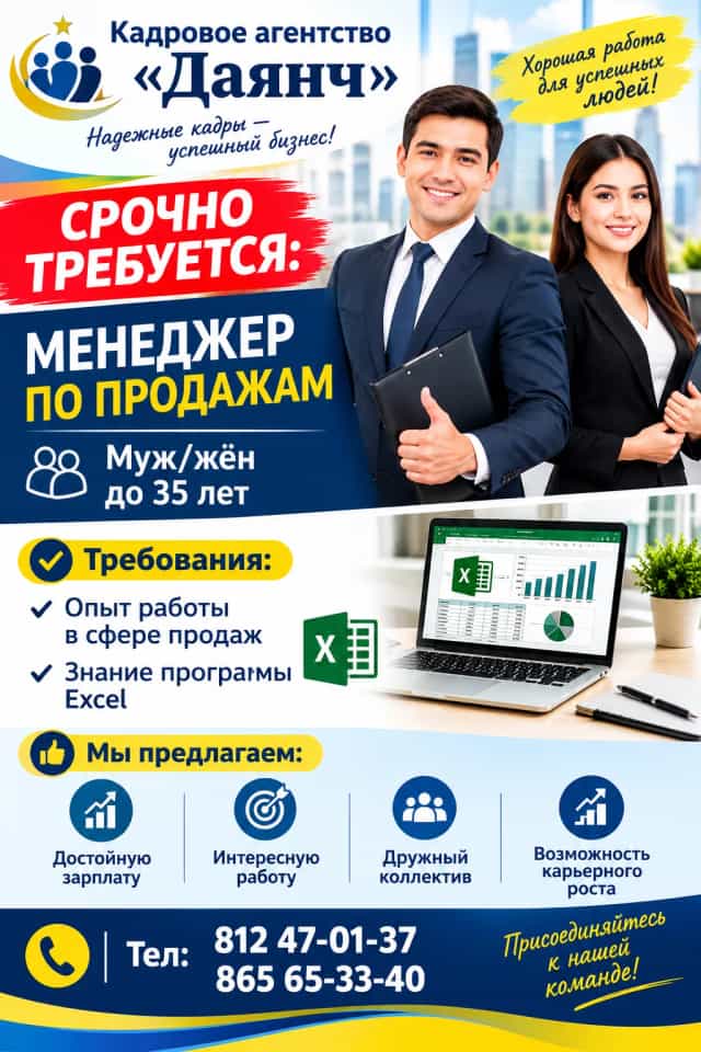 Требуются менеджер по продажам