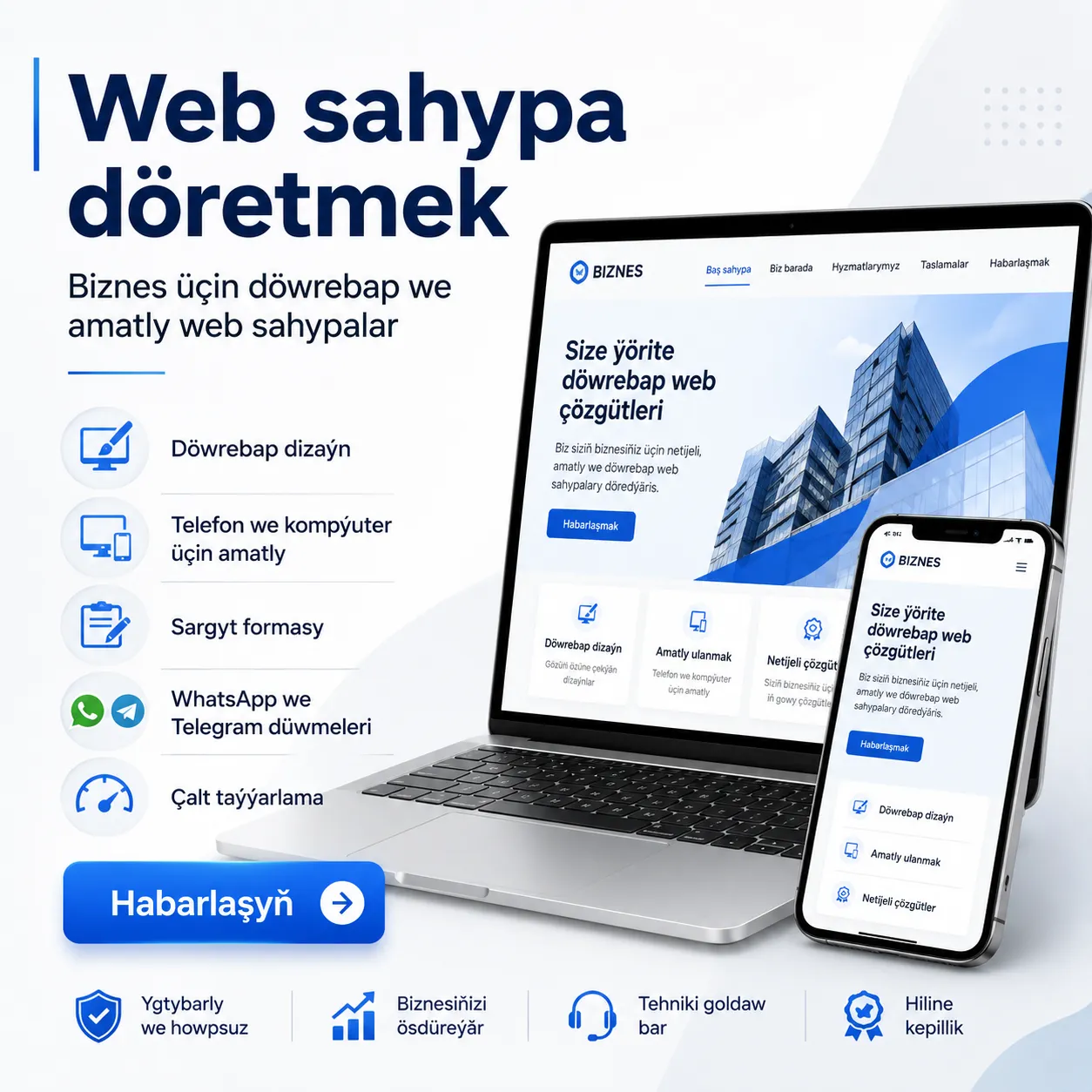 Web sahypa döretmek | Biznes üçin saýt
