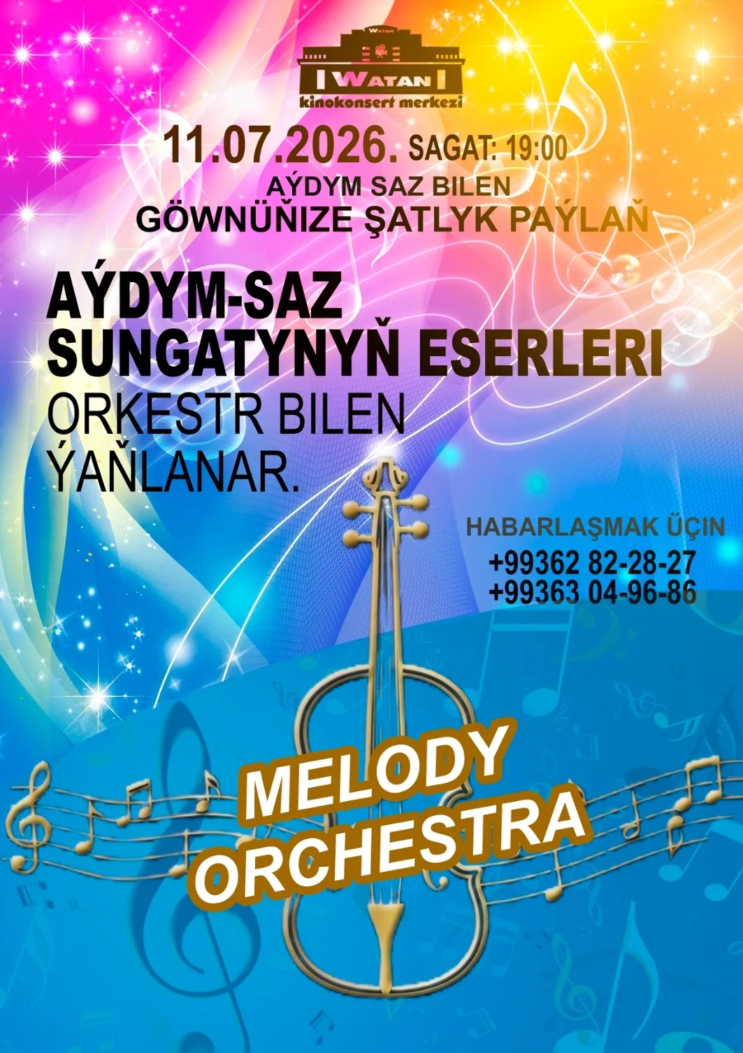 «Melodiýa» orkestri Aşgabatda täze mukamlar maksatnamasy bilen çykyş eder