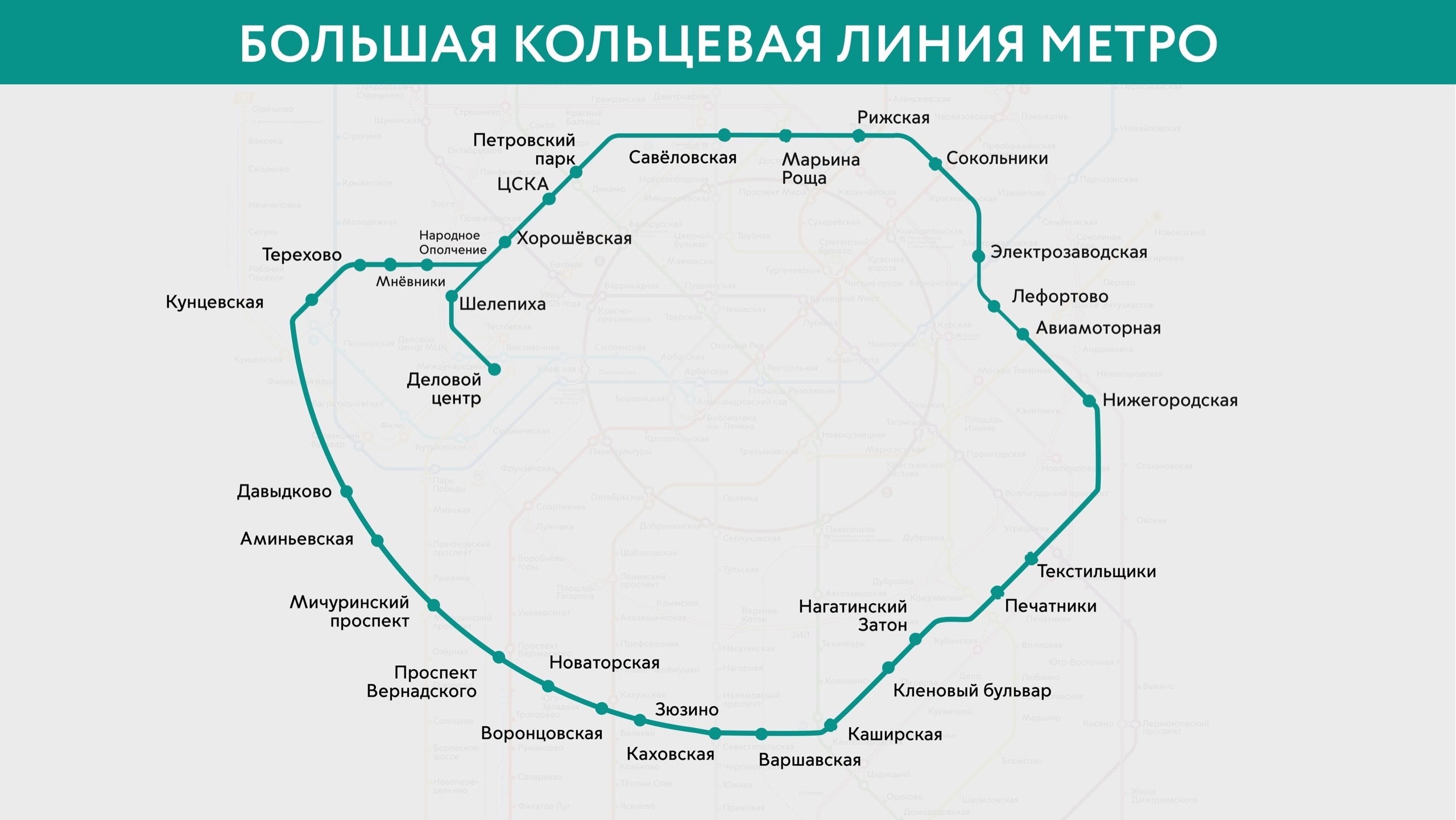 Большой кольцевой линии БКЛ метро схема