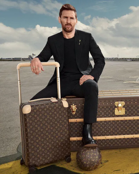 Messi starred in a new ad for the French fashion house Louis Vuitton