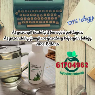 Aşgazan we içegedäki ýanyklary bejeriji tegiby Aloe Balans by Faberlic Artikul 15739   100% tebigy