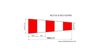 Ветроуказатель ВКС150/PRO: Сменный ветровой конус износостойкий размером 50*150см Windsocks