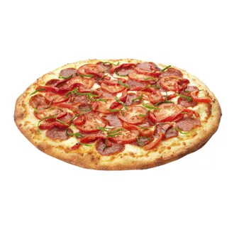 Пицца с колбасой суджук на мангале