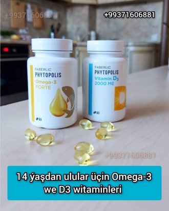 Faberlic OMEGA 3 we D3 witaminleri Фаберлик Туркменистан 