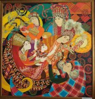 Фоторепортаж с выставки работ женщин-художников Туркменистана