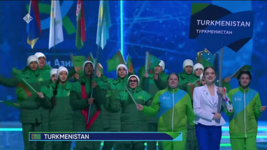 Команда Туркменистана приняла участие в церемонии открытия зимних спортивных игр «Дети Азии»