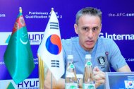 Фоторепортаж: Пресс-конференция сборных Туркменистана и Кореи перед отборочным матчем ЧМ-2022