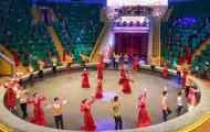 Türkmenistanyň döwlet sirkinde türkmen bedewiniň milli baýramy mynasybetli çykyş görkezildi