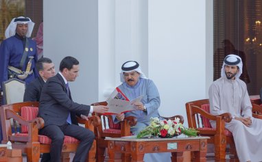 Король Бахрейна подарил Сердару Бердымухамедову двух коней арабской породы
