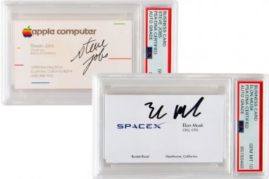 Business cards of Steve Jobs and Elon Musk break records at auction