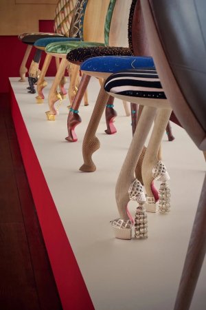 Christian Louboutin 'shoeed' furniture in collaboration with Pierre Jovanovic