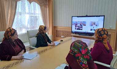 Türkmenistanyň çagalar kitaphanalarynyň arasynda onlaýn maslahat geçirildi