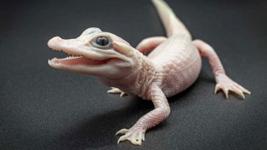 Unique white alligator born in Florida