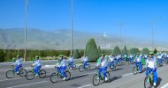 Mass bike ride in honor of World Bicycle Day in Ashgabat