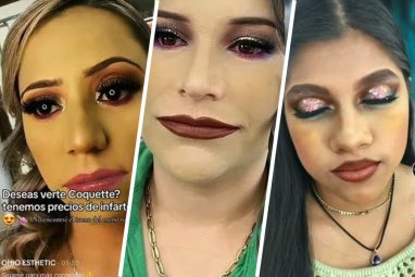A Mexican beauty salon has become famous on social media for its bad makeup