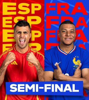 Сборные Испании и Франции встретятся в полуфинале Евро-2024 по футболу