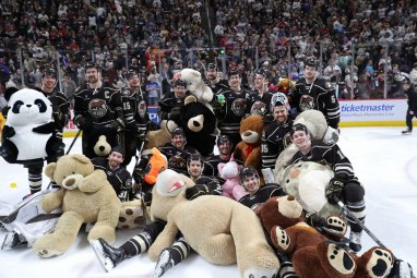 Fans of the Hershey Bears hockey club set a world record by throwing 74 thousand toys onto the ice
