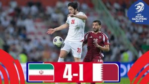 Azmoun's double helped the Iranian national team defeat Qatar in the qualifying match for the 2026 World Cup