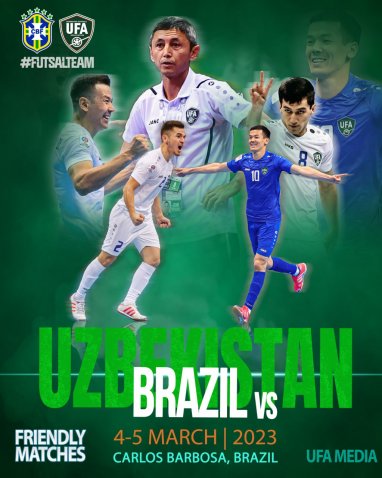 Сборная Узбекистана по футзалу проведет два товарищеских матча с Бразилией